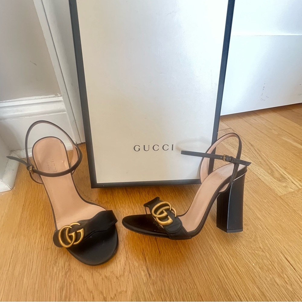 Gucci Black Marmont 105 Heel